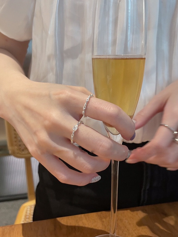 ins style Korean plain knotted braided open ring female no fading simple niche design high-end sense all-match_voghion.com