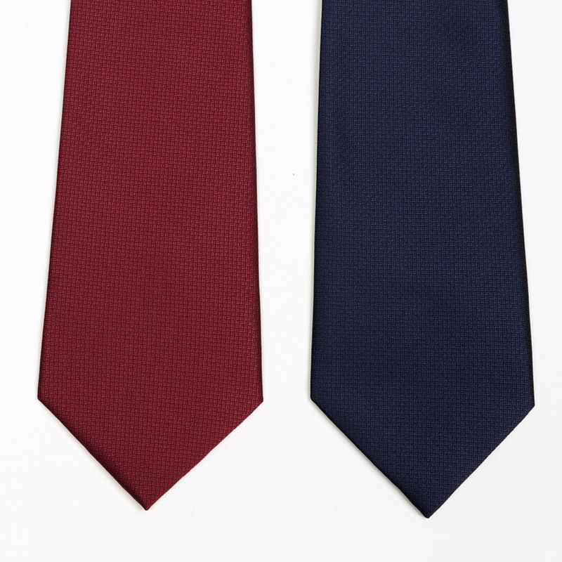 Public Institution Civil Servant Standard-Free Universal Zipper Tie No-Need-to-Tie Men's Lazy Formal Shirt Pure Red Navy_voghion.com