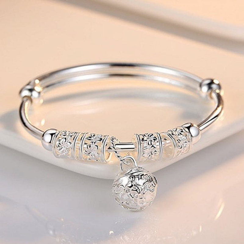 Women Sterling Sier Charm Bracelet Jewelry_voghion.com