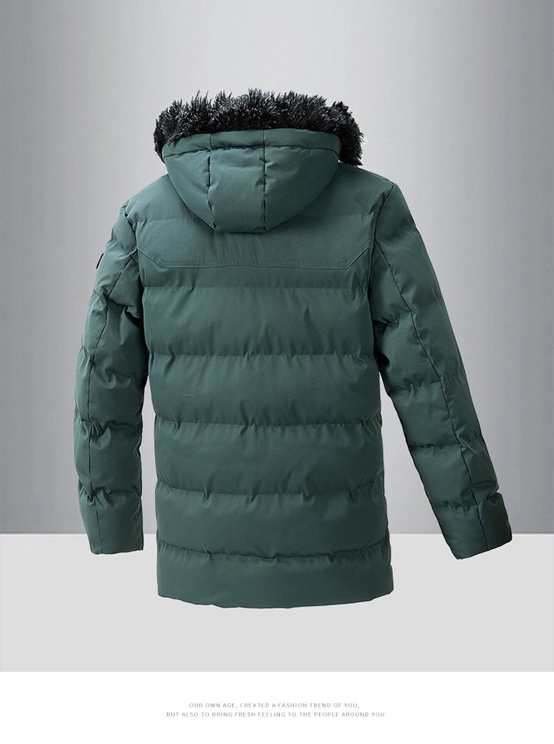 Trench da uomo in cotone spesso – Giacca slim fit con cappuccio, cintura e tasche laterali per autunno e inverno_voghion.com
