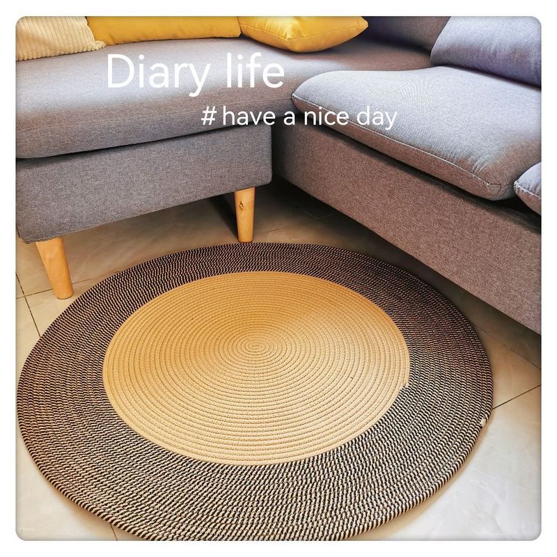 Tavolino da caffè Tappeto da soggiorno Camera da letto Tappetino in filo di cotone Tappetino da pavimento per la casa Divano lavabile Tappetino da comodino Tappeto intrecciato resistente allo sporco_voghion.com