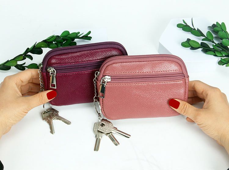 Spot 2022 Primavera Nova Bolsa de Cartão Pequena Estilo Europeu e Americano Carteira Curta Feminina Pupi Litchi Pattern Wallet_voghion.com