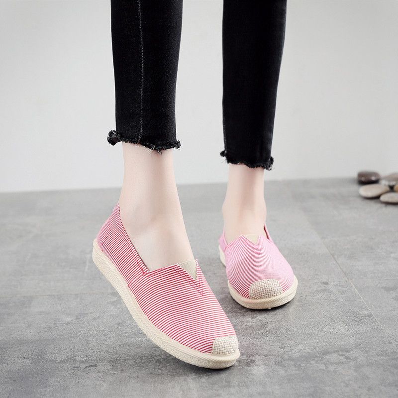 Scarpe da pescatore piatte in tela casual da donna, da primavera e autunno, per studentesse, vecchie scarpe in stoffa di Pechino_voghion.com