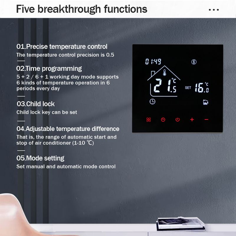 WiFi Akıllı Termostat Sıcaklık Kontrol Cihazı Elektrikli veya Isıtma TRV Su Gaz Kazanı Uzaktan Kumanda ByTuya Alexa Google_voghion.com