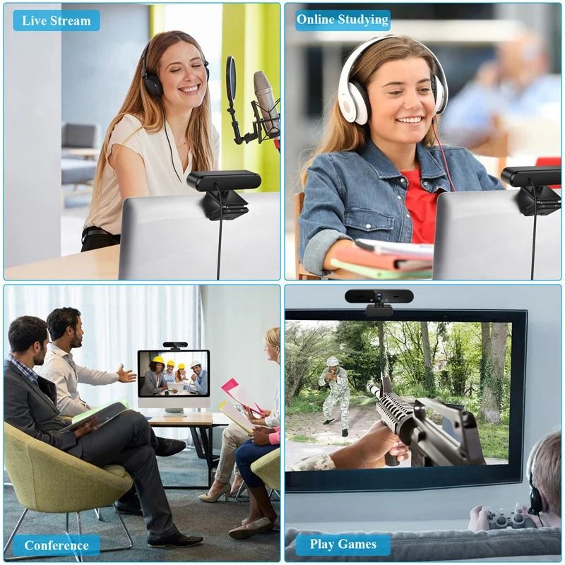 1080P 2K 4K Computer Webcam For Home Video Calling Company Online Meeting 30fps Full HD Microphone Compatible Multiple_voghion.com