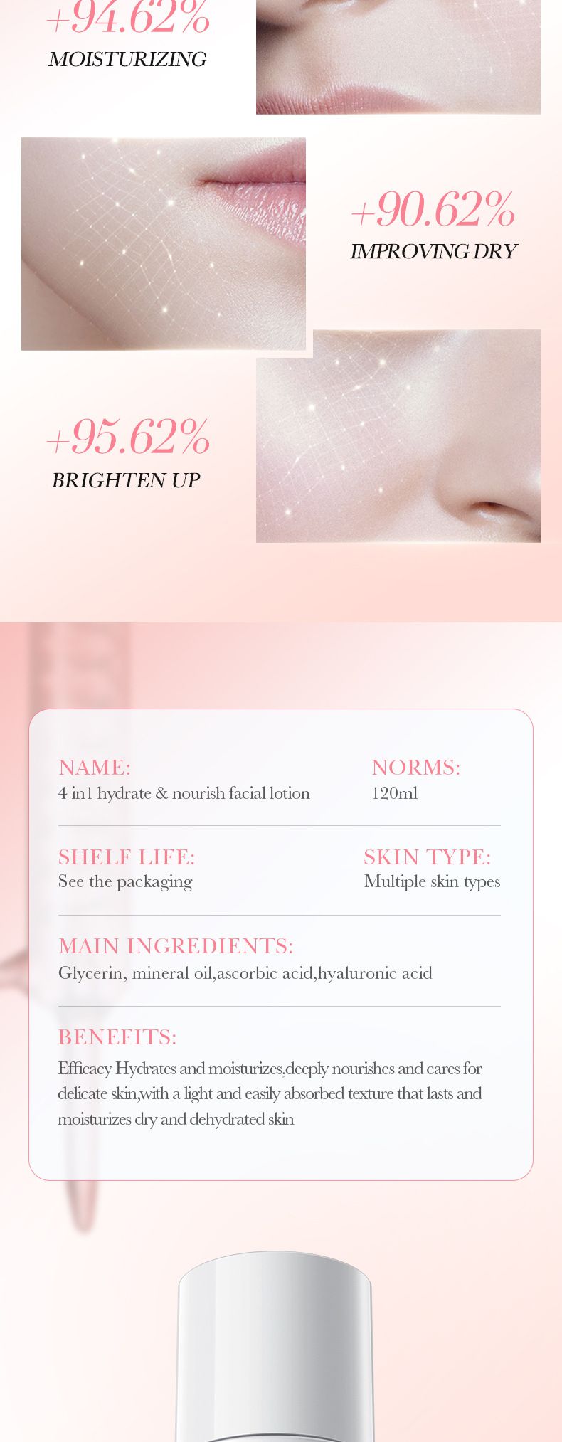 Crème SADOER 4 en 1 Raffermissante Comblante Hautement Hydratante Soin de la Peau Six Set Crème Hydratante et Rajeunissante pour la Peau_voghion.com