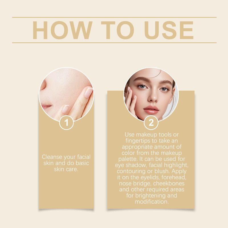Gilded Eyeshadow Contour Blush Highlighter Lidschatten Aufhellender, vielseitig verwendbarer, umfassender Make-up-Palette_voghion.com