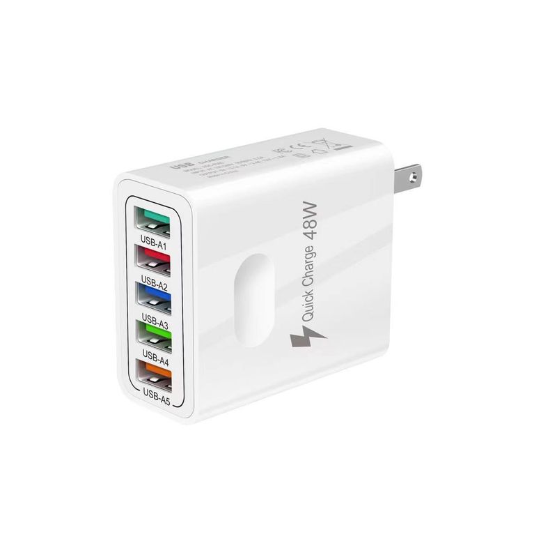 syct Multi-Port Charger 48W 5-Port USB Mobile Phone Charging Head 3.1A UK US EU Plug Tablet Adapter_voghion.com
