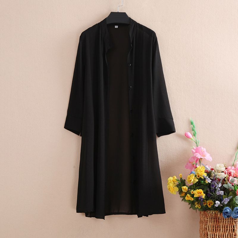 Indumenti protettivi in chiffon da donna, estivi, nuovi, di media lunghezza, larghi, con scialle, esterni abbinati, aria condizionata_voghion.com