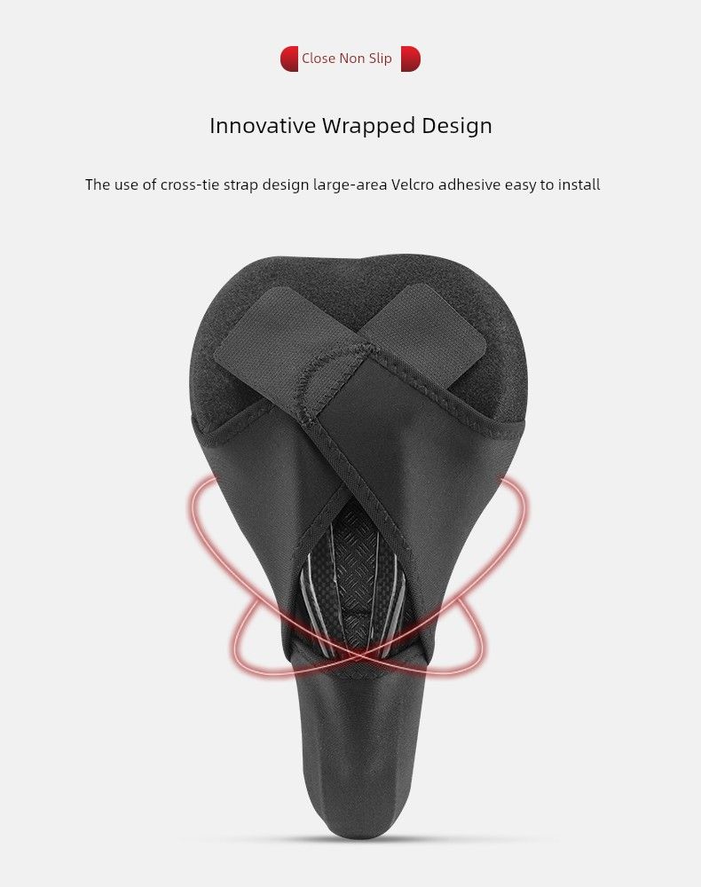 Rockbros Cykelkudde Mountainbikeöverdrag Rutigt Memory Foam Silikon Sadel Sleeve Mjuk Utrustning_voghion.com