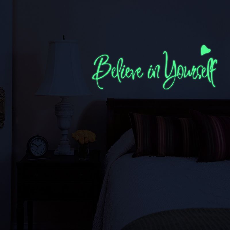 Night light Believe in yourself English motivational carving AFG3456 bedroom wall sticker_voghion.com