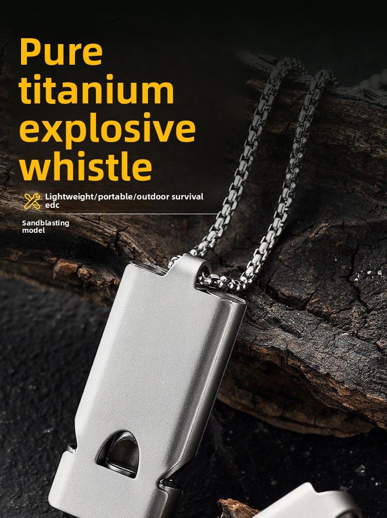Fischietto portatile a due fori per sopravvivenza in lega di titanio a tre tubi, per campeggio all'aperto_voghion.com
