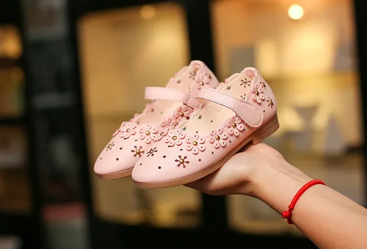 Bambini Bambino Bianco per Festa di Nozze Moda Principessa Scarpe in Pelle con Fondo Morbido Bambini Grandi Ragazze Fiore Appartamenti_voghion.com