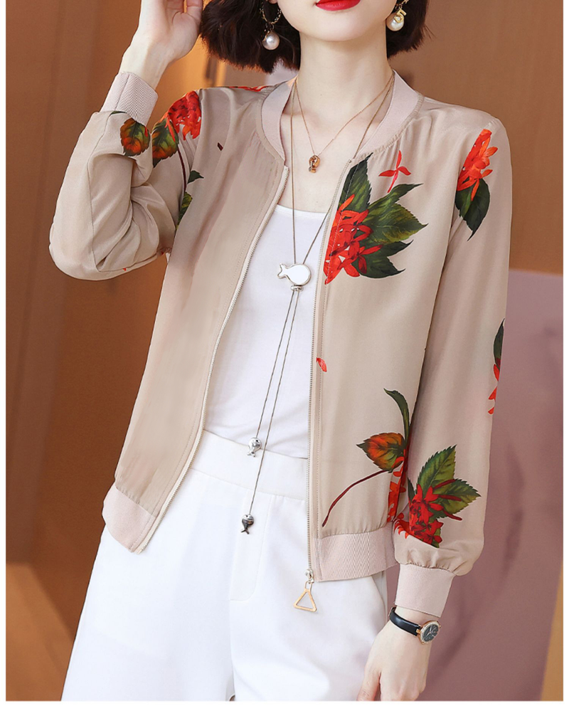 2023 mode Sommer Druck Lose Bomber Jacke Frauen Mäntel Langarm Dünne Jacken Büro Rot Dame Tops Weibliche Kleidung_voghion.com