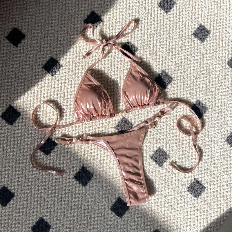 Damenbekleidung Neue Sexy Shiny Pearl T String Bikini Badeanzug Bikini_voghion.com