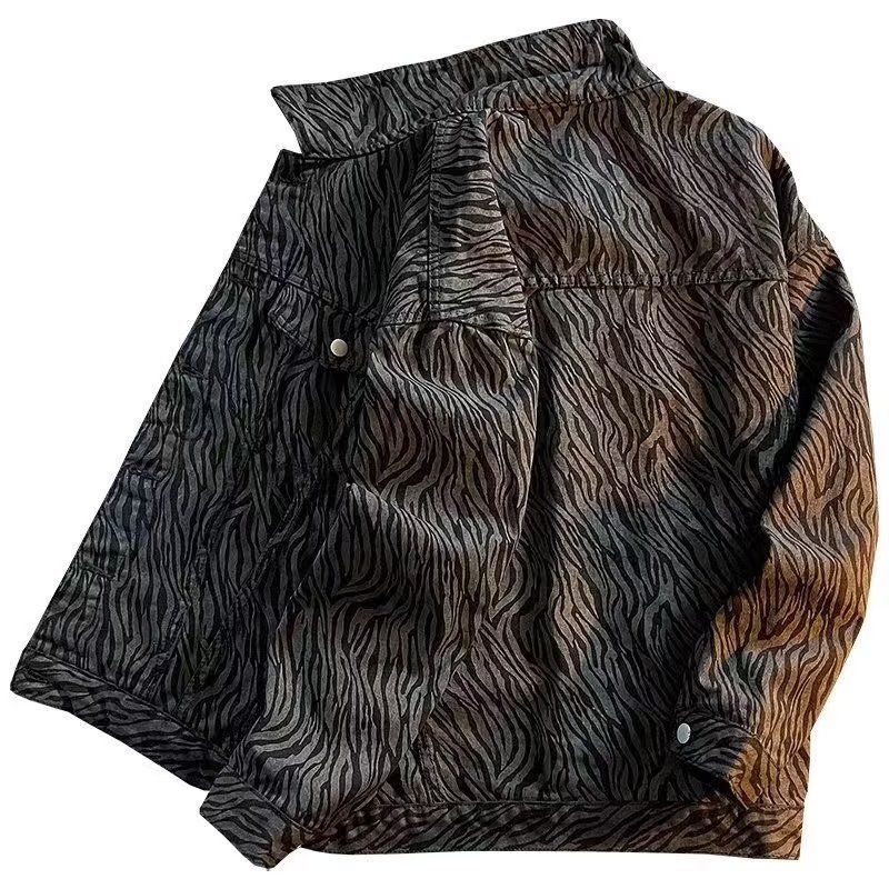 Men’s Zebra Print Workwear Jacket – Trendy Slim-Fit Denim Coat (M-3XL) – Streetwear Spring Essential_voghion.com
