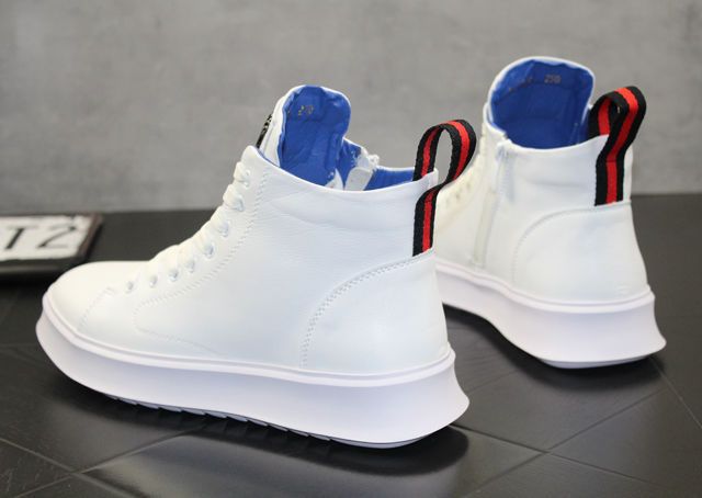 Buty męskie, buty codzienne, buty na cztery pory roku, modne buty, lakierowana skóra, jasne skórzane trampki, buty codzienne dla chłopców za kostkę_voghion.com