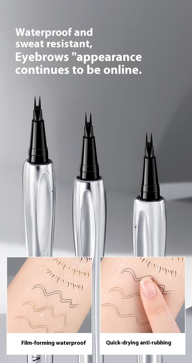 A. M. G Gespaltener Augenbrauenstift, wasserfest, verwischt nicht, extrem feiner Eyeliner, flüssiger Stift, Hair Flu Wild Eyebrow, stereoskopischer Augenbrauenstift_voghion.com