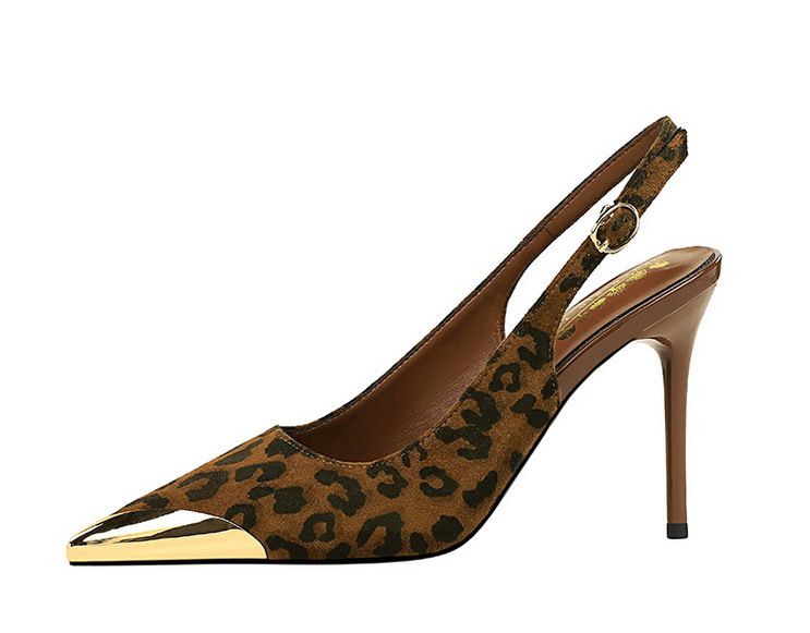 Women's Elegant Pointed-Toe Stiletto Heels With Metal Accents, Open Back & Ankle Strap For Evening Parties & Special Occasions_voghion.com
