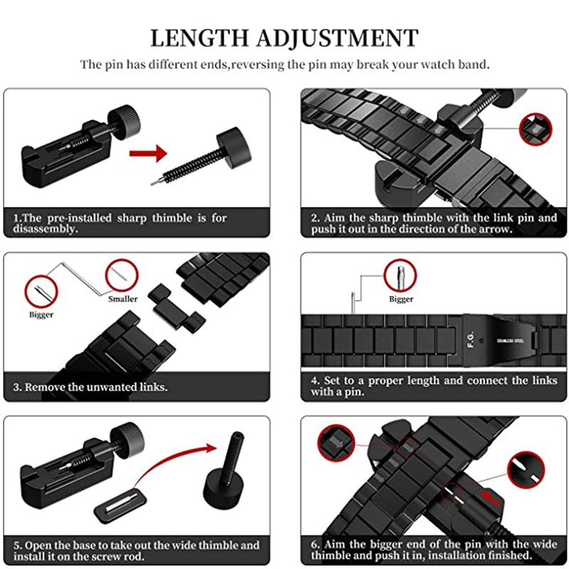Metallrem för klocka Ultra Band 49mm 45mm 44mm 41mm 40/38 Armband i rostfritt stål 3 5 6 se 7 8_voghion.com