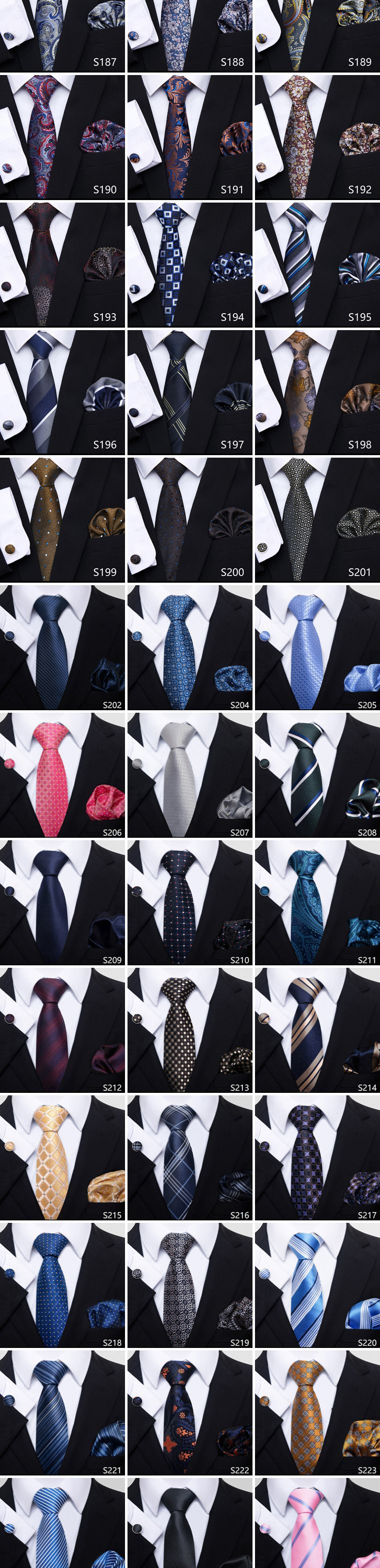 Jacquard Nuovo Design Festivo Regalo Cravatta Fazzoletto Gemelli Set Cravatta Uomo Plaid Camicia Gialla Accessori_voghion.com