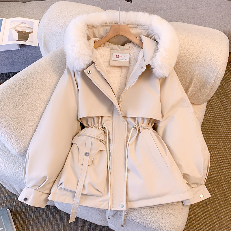 Giacca invernale da donna Giacca tutto in uno alla moda e versatile, con pelliccia spessa e velluto_voghion.com