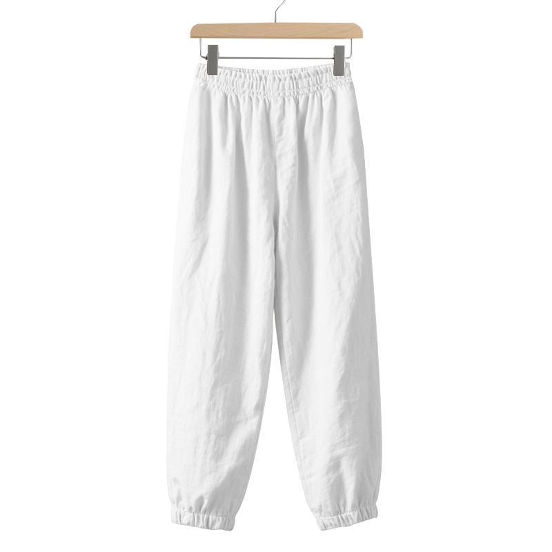 Four Seasons Beach Trend Men's Loose Linen Plus Size Casual Jogger Pants_voghion.com