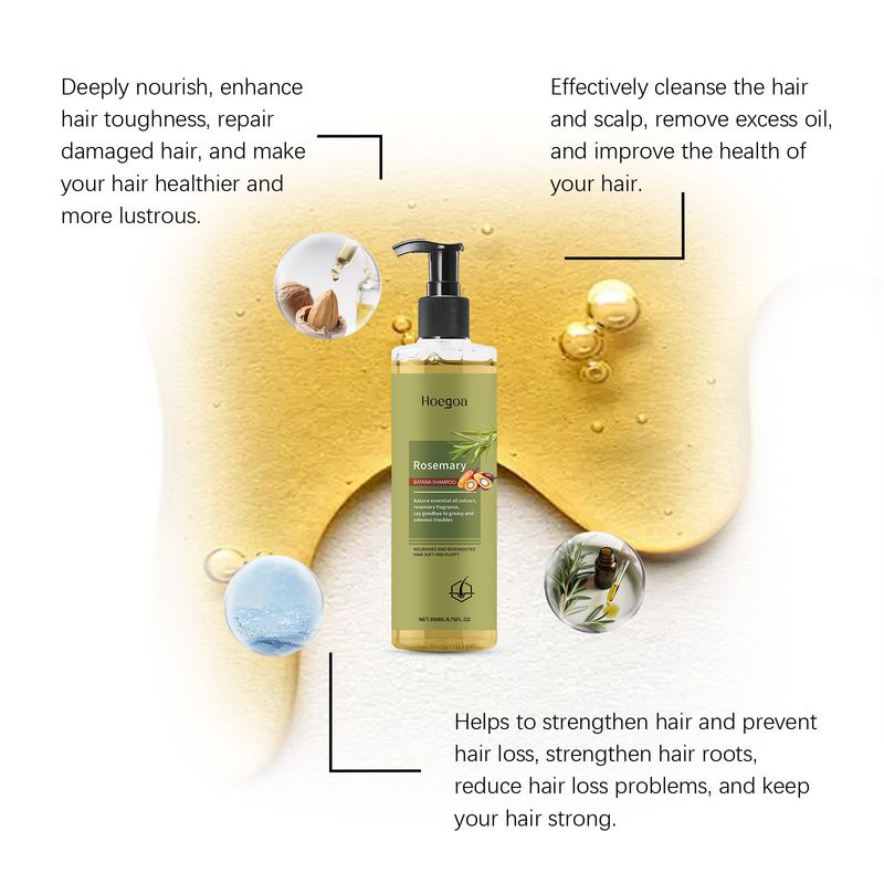 Shampoo al rosmarino HOEGOA, delicato, nutriente, liscio, rinfrescante, adatto per la cura quotidiana._voghion.com
