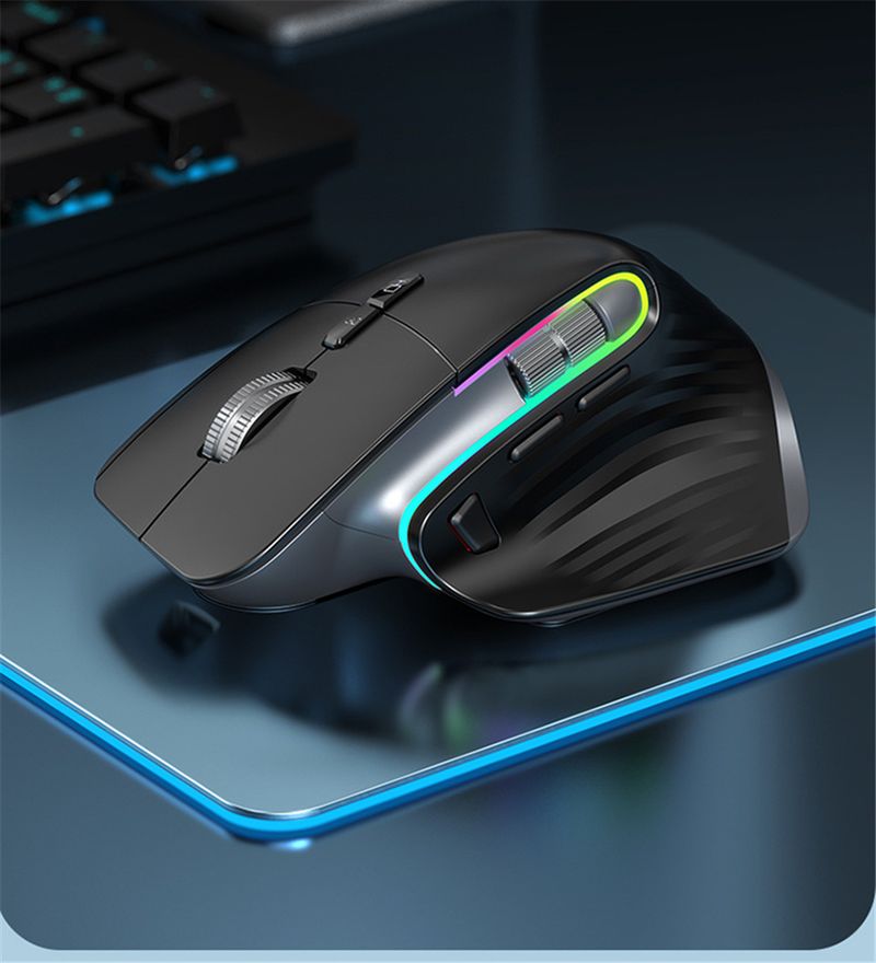 2,4 G Kabellose Bluetooth RGB Wiederaufladbare Ergonomische Computermaus Für Gaming Office_voghion.com