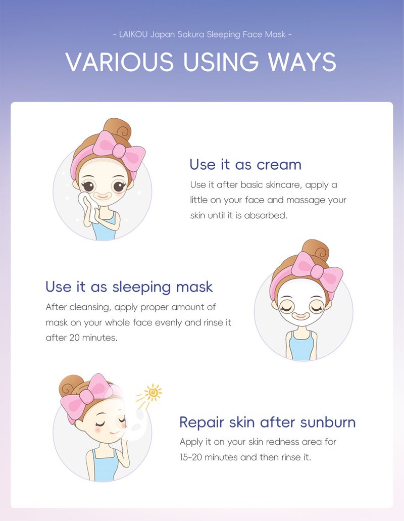 Maschera da notte Laico Sakura, confezione da 1 pezzo, 3 g, prodotti idratanti e idratanti per la cura della pelle_voghion.com