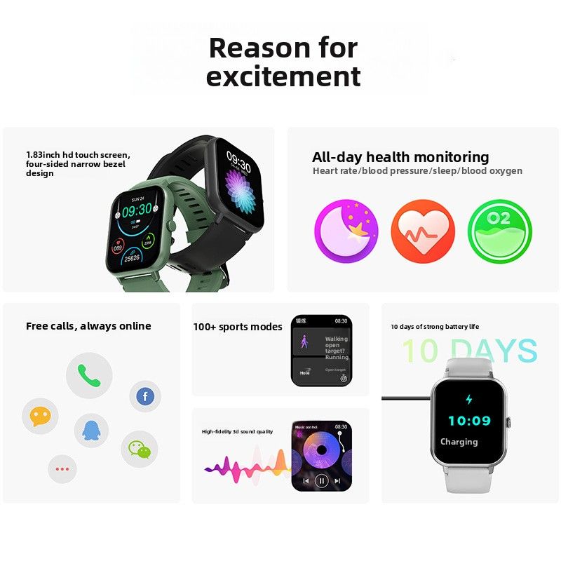 Articoli di tendenza, vendita transfrontaliera, orologio sportivo da esterno con rilevazione di ossigeno nel sangue, chiamata Bluetooth intelligente ZL54CJ, frequenza cardiaca e pressione_voghion.com