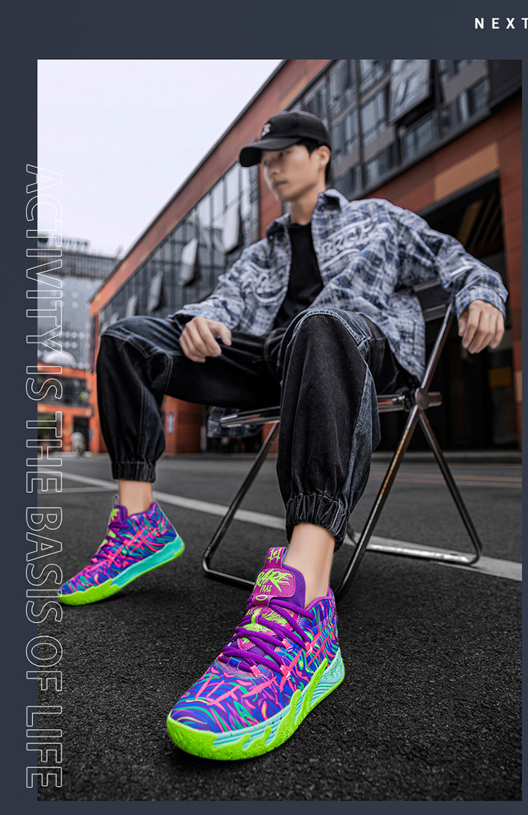 Zapatillas deportivas de baloncesto para estudiantes varones, prácticas zapatillas deportivas para niños con suelo de cemento que absorben los golpes, resistentes al desgaste y antideslizantes_voghion.com