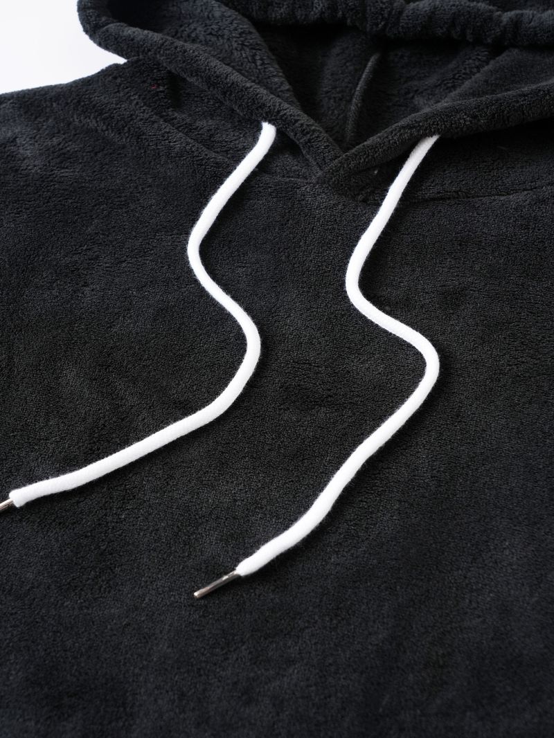 Felpa con cappuccio foderata in pile da uomo - Felpa oversize con cappuccio (grigio/marrone chiaro/nero, S-2XL)_voghion.com