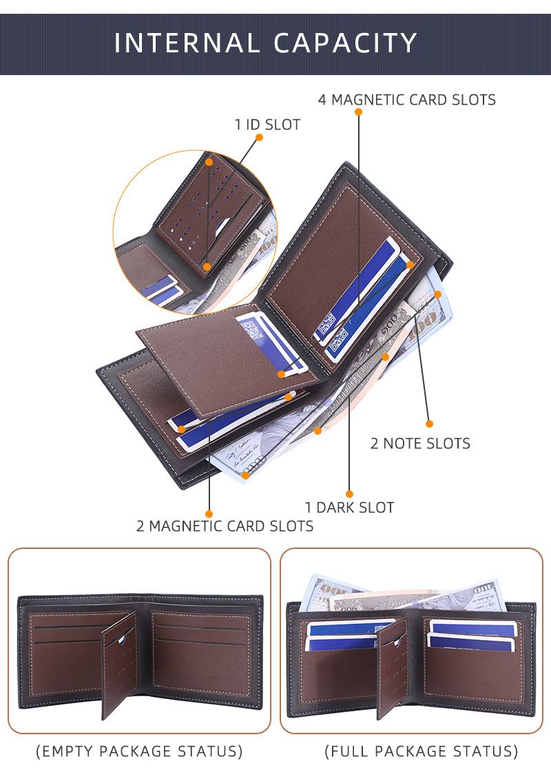 BAELLERRY Portafoglio corto da uomo con posizioni multiple, fermasoldi con cerniera sottile, borsa per il cambio, borsa per carte da uomo_voghion.com
