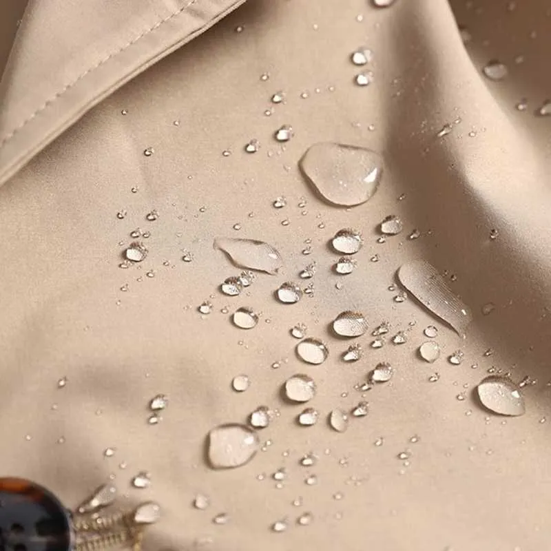Cappotti da uomo 2022Primavera Autunno Moda uomo Tessuto tecnico Trench di media lunghezza Semplice Revers cachi Monopetto_voghion.com