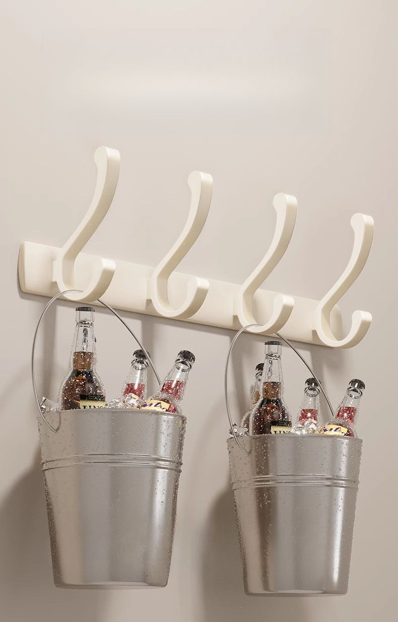 Appendiabiti bianco Jibaiju, senza foratura, da parete, per porta d'ingresso, robusto e portante_voghion.com