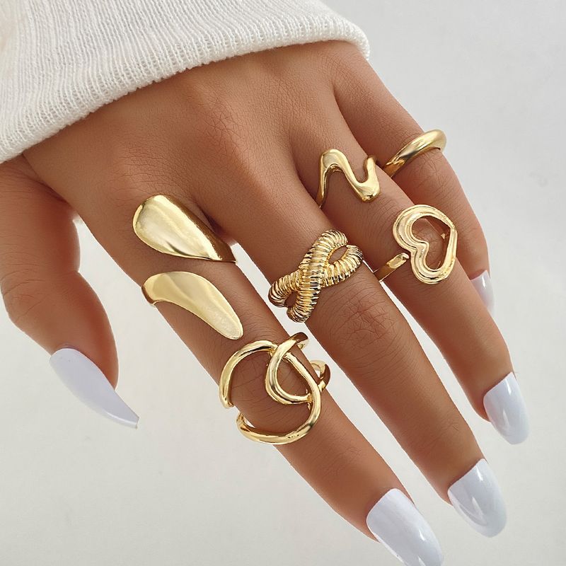 Set di anelli in lega artistica – Gioielli unici, aperti e irregolari, per donne, moda, saldi_voghion.com