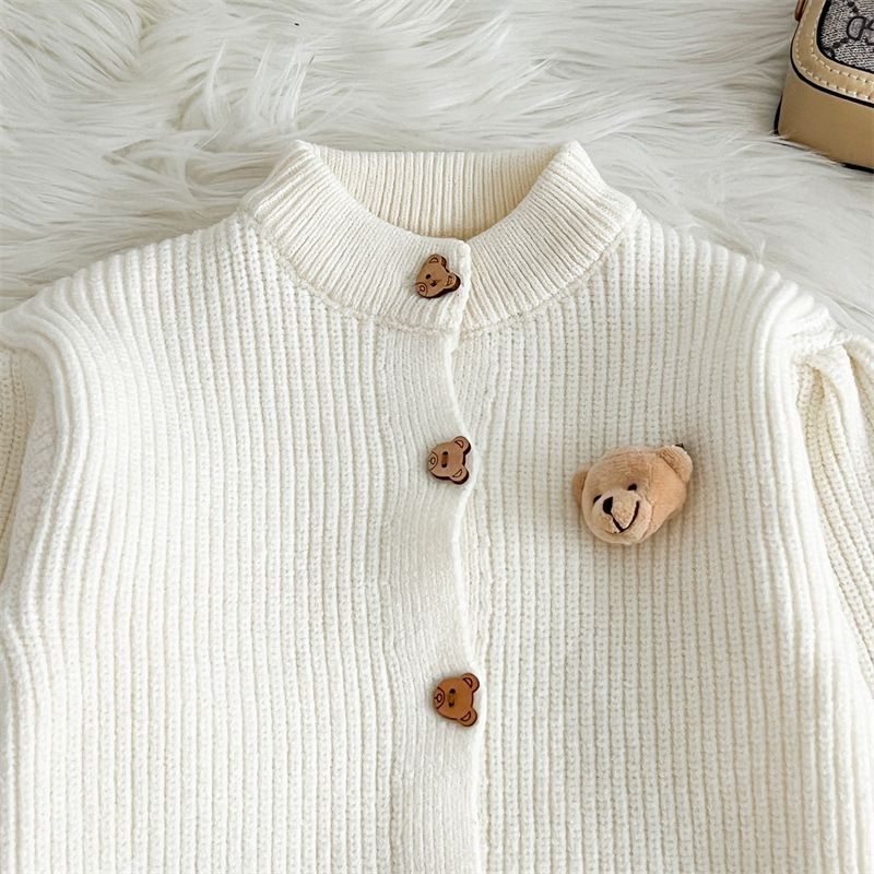 "Mädchen-Strickpullover & Prinzessinnenkleid, 2-teiliges Set - Weicher Acrylstoff, Cartoon-Muster, Langarm, Winter- & Herbst-Outfit für Kleinkinder (3-8 Jahre)_voghion.com