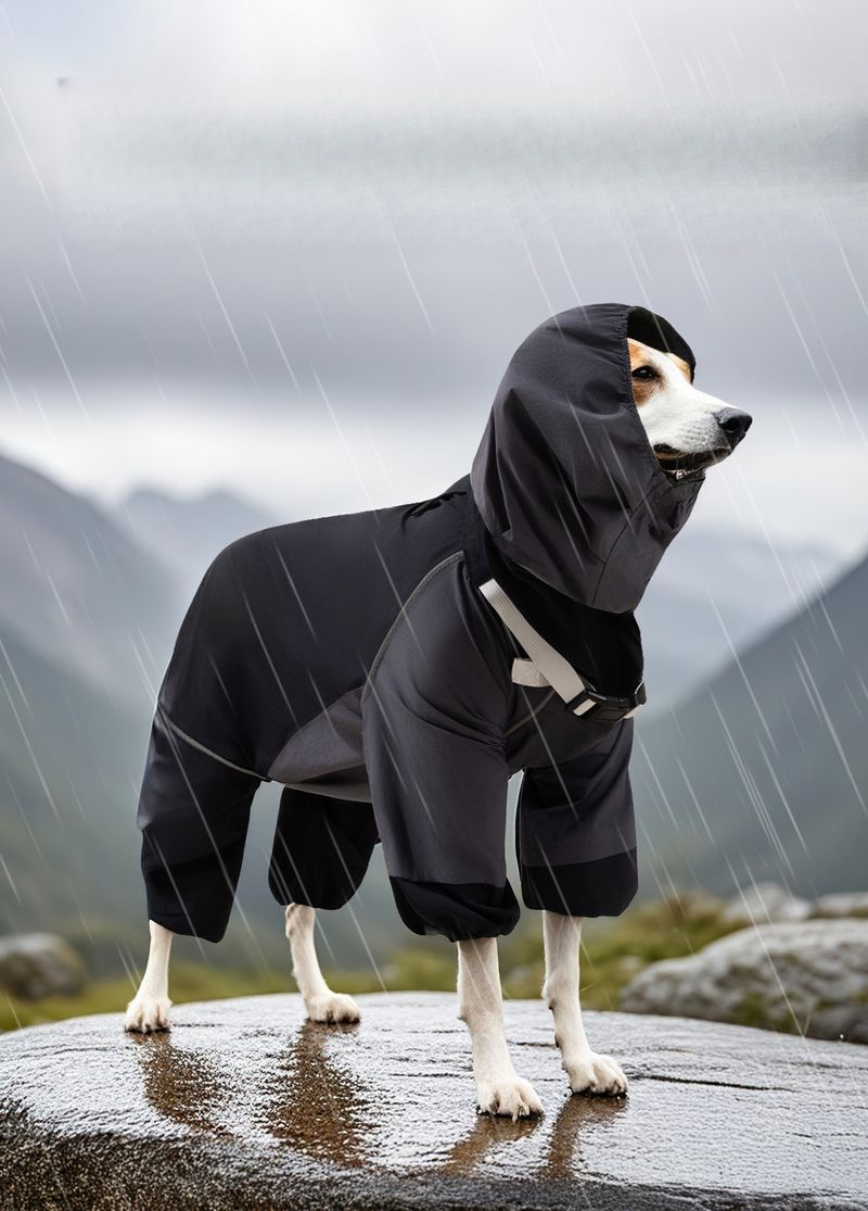 Haustier-Regenmantel, vollständige Abdeckung für große Hunde, Farbblock, Golden Retriever, Border Collie, Regentag, Spazierponcho, wasserdicht_voghion.com