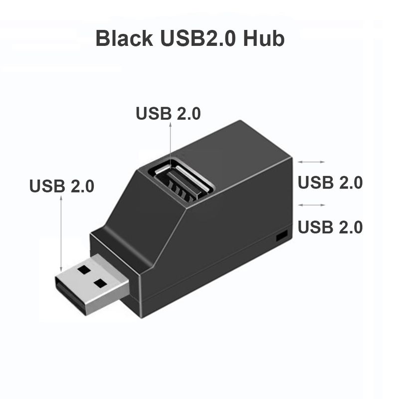 3.0 HUB Adapter Extender Mini Splitter Box 1 To 3 Ports High Speed USB 2.0 For PC Laptop USB Flash Drive Card Reader_voghion.com