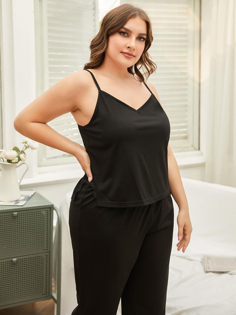 Plus Size Camisole Nightdress For Women Summer 100kg Fat MM Two-Piece Homewear Pajamas_voghion.com