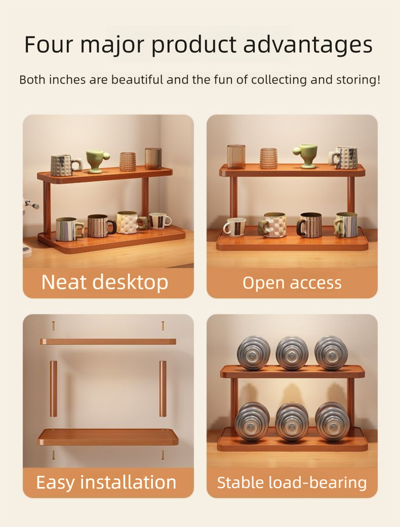 New Storage Rack Dining Table Holder Desktop Water Coffee Cup Tea Set Display_voghion.com