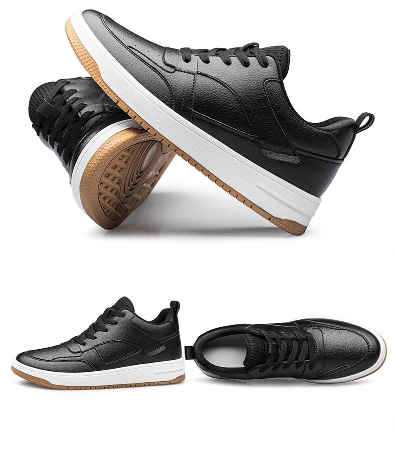 Zapatos de piel para hombre con alza, zapatos deportivos transpirables, zapatos blancos para niño, ropa deportiva y de ocio para estudiantes_voghion.com