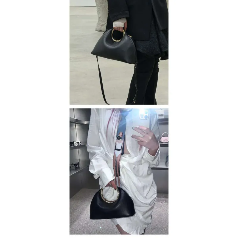 Borsa a mano francese elegante con anello in metallo, modello nuvola, da sera, per inizio primavera, di alta qualità, piccola_voghion.com