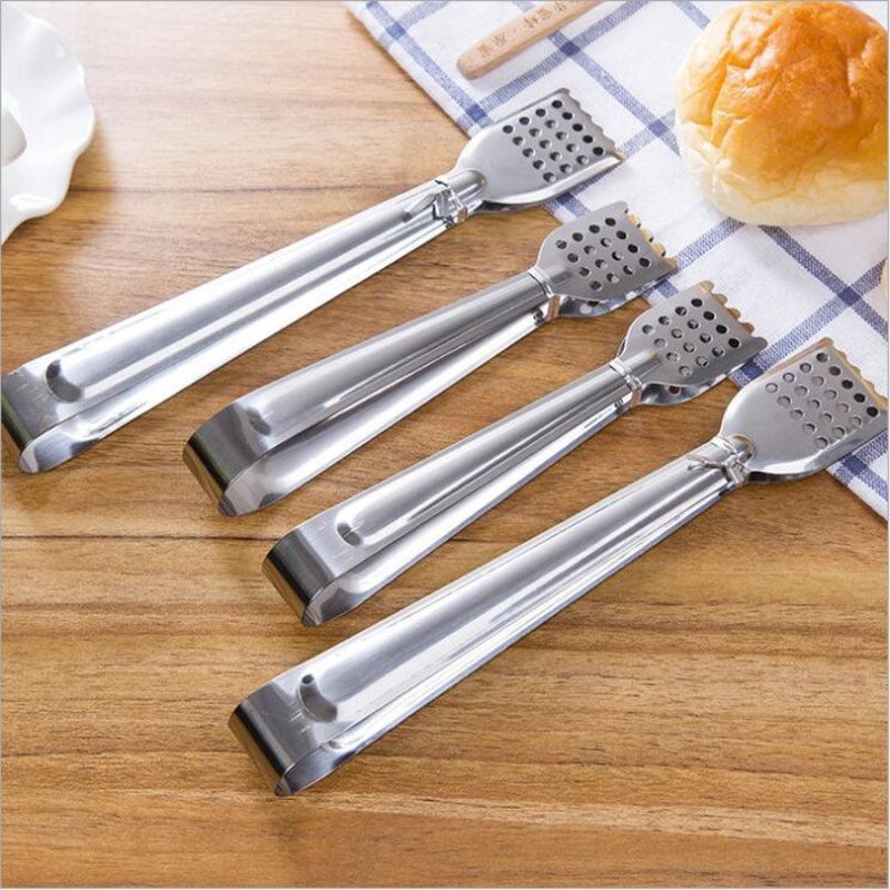 Pinze per pane tostato, in acciaio inox, per sandwich, buffet, dessert, clip, kit per servire pane, barbecue, 2 pinze per pasticceria, insalate, set_voghion.com