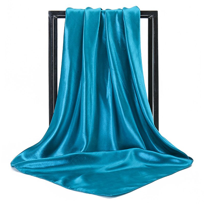 Neue Satin frauen Reine Farbe Kopftuch Seide Einfarbig 90 Satin Professionelle Stewardess Quadrat Schal Yw102_voghion.com