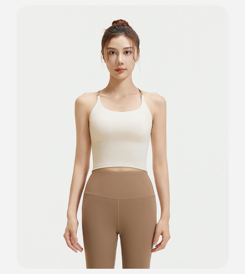(two pieces )OQQ jumpsuit with wide shoulder straps, detachable chest cushion, threaded tight pants, fitness suit for women_voghion.com