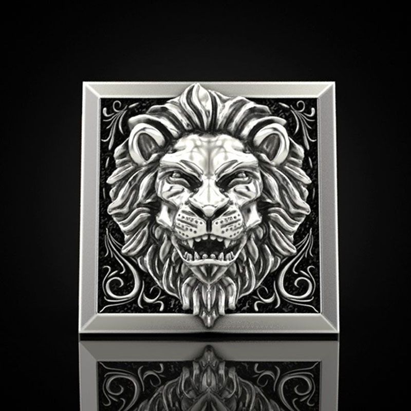 Anello da uomo in due pezzi, stile retrò, creativo, alla moda, stile hip hop, punk, street trend, di lusso, con leone_voghion.com