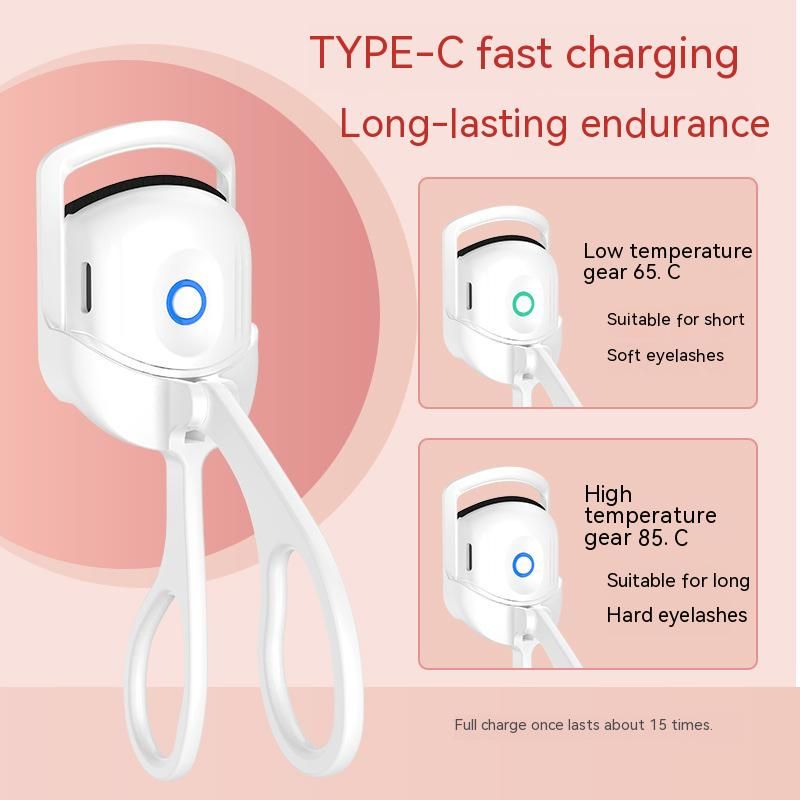 Portable Electric Heated Eyelash Curler Long Lasting Eyelashes Curls Eyelash Makeup Tools_voghion.com