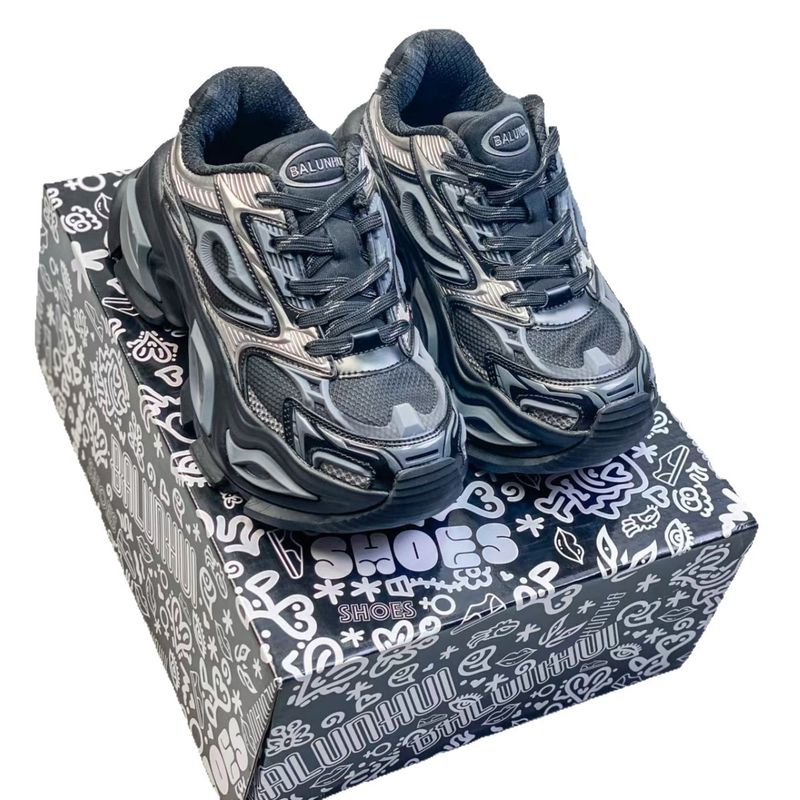 Putian 2025 Summer New GC Seconda Generazione Moonfall Galaxy Nero Scarpe da Papà con Suola Spessa_voghion.com